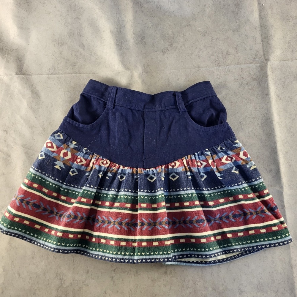 Vintage Eve Byer Girls Size 5 Skirt Southwestern Print Boho USA